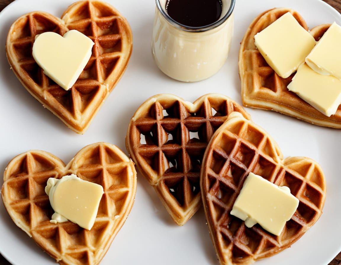 Heart Shaped Waffle with Love
