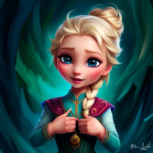 Adorable Chibi Elsa Splash Art