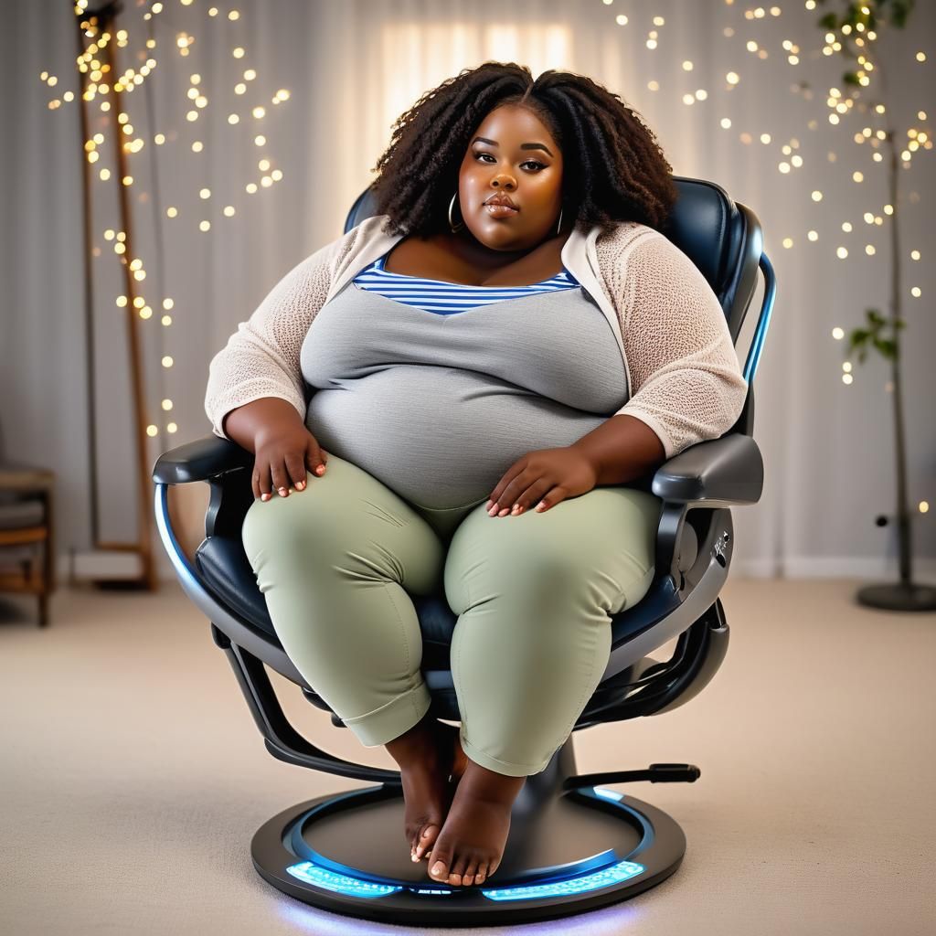 Extremely Obese Woman in Hover Chair: Professional Photo