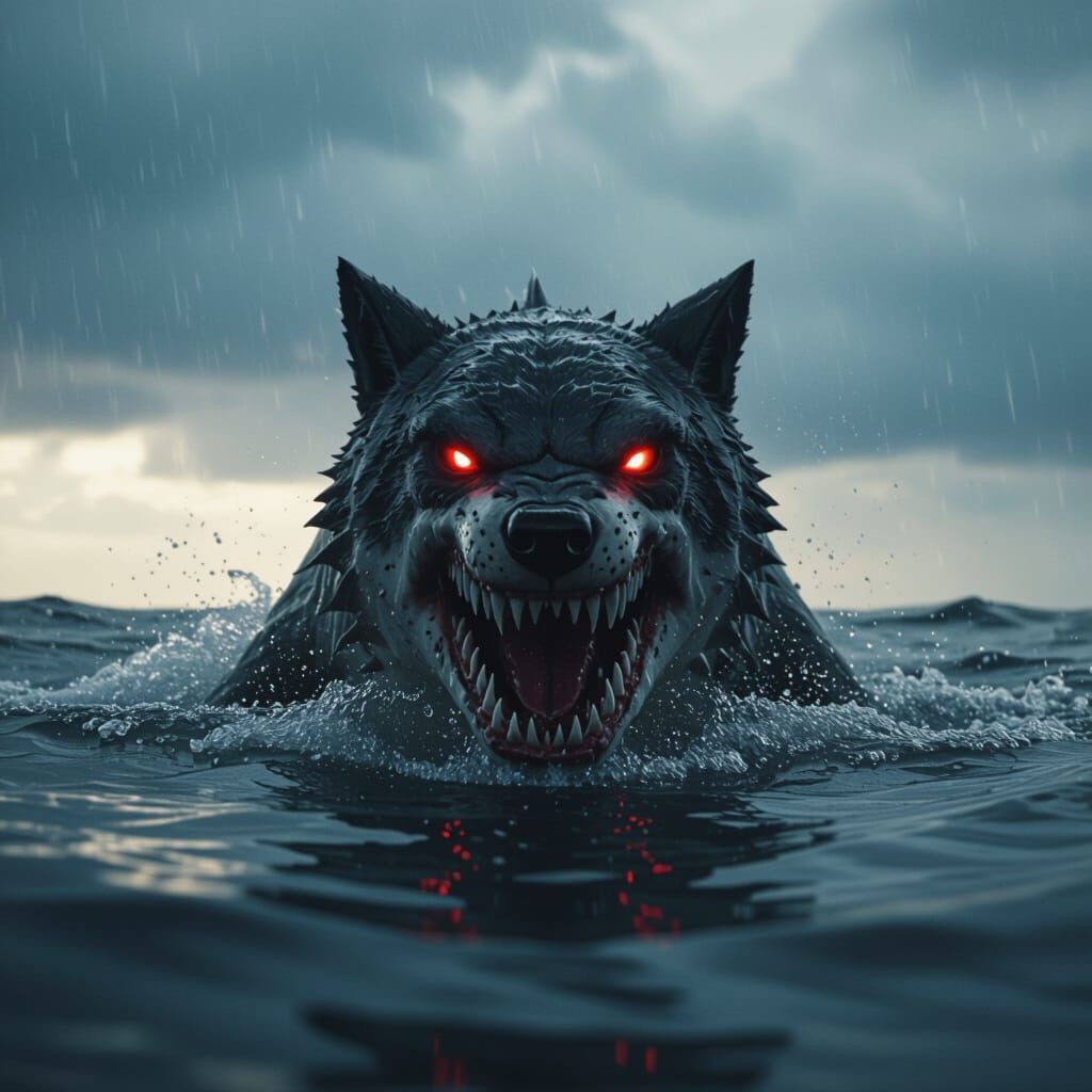 Terrifying Shark-Wolf Hybrid Creature Emerges
