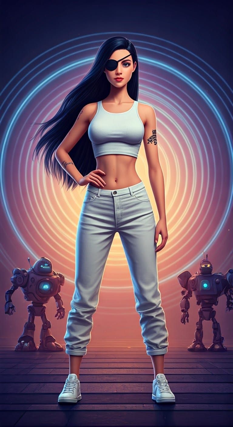 Cyberpunk Goddess in a Futuristic Metropolis