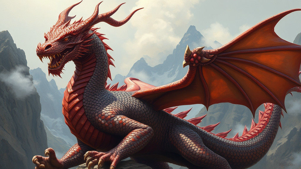 Regal Dragon in a Mystical Landscape