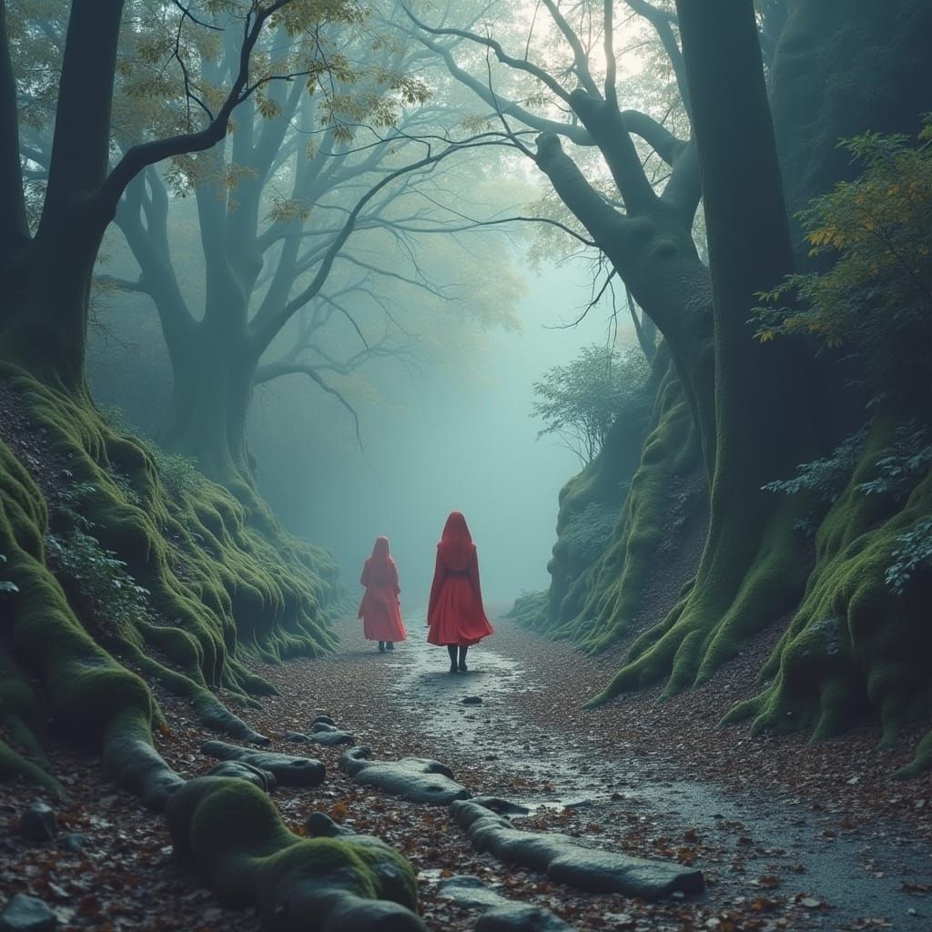 Vibrant Swirling Red Abstract Shapes