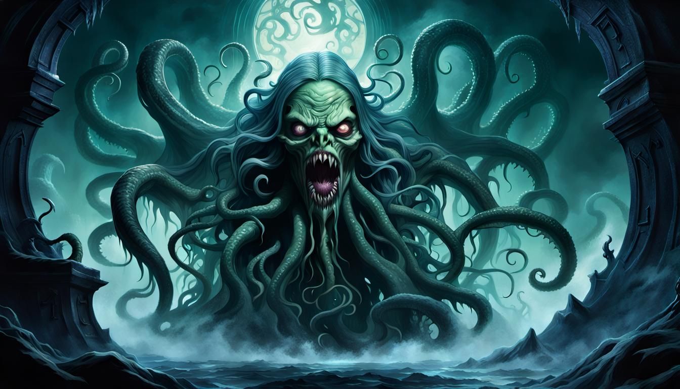 Lovecraftian Horror: Bombshell Pin-Up of Eldritch Nightmares