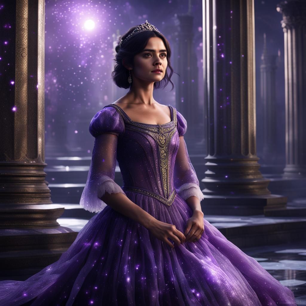 Purple Princess with Glowing Stars, Fantasy Concept Art