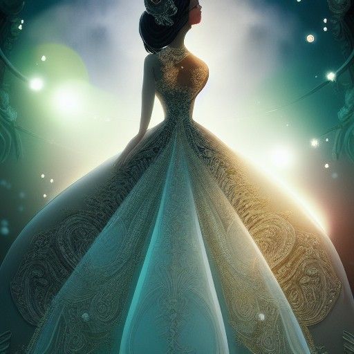 Elegant Digital Illustration with Lens Flare