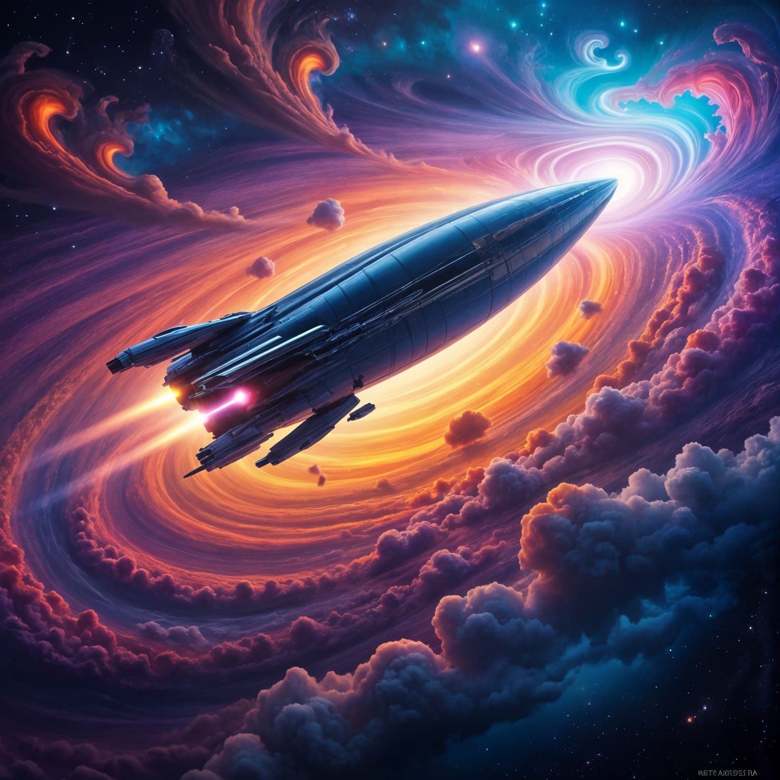 Majestic Space Probe Enters Cosmic Black Hole