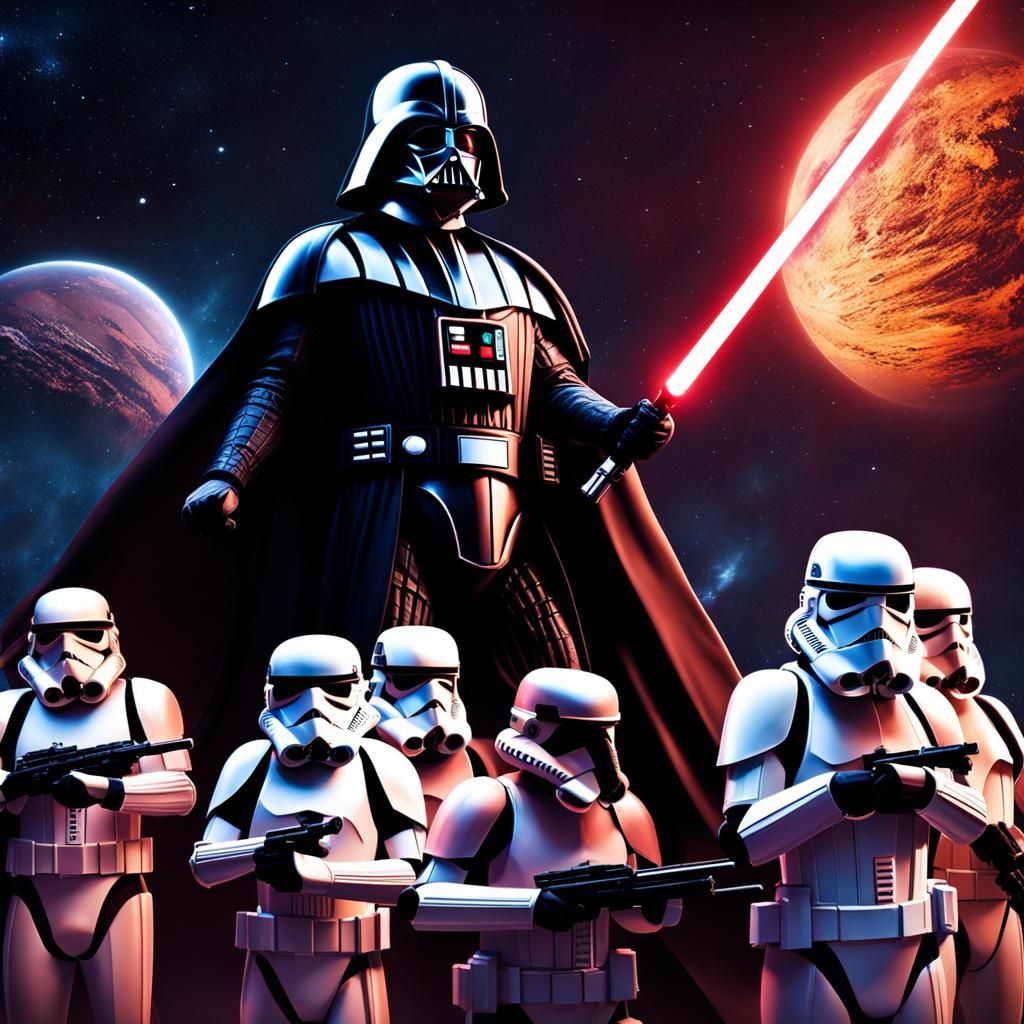Darth Vader and Stormtroopers Art, Galactic Core Backdrop