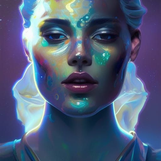 Cosmic Full Moon Portrait in Acrylic