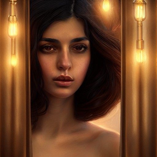Beautiful Lebanese Woman Portrait in Digital Illustration