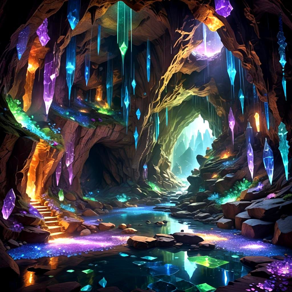 Luminescent Crystals in a Hidden Cavern