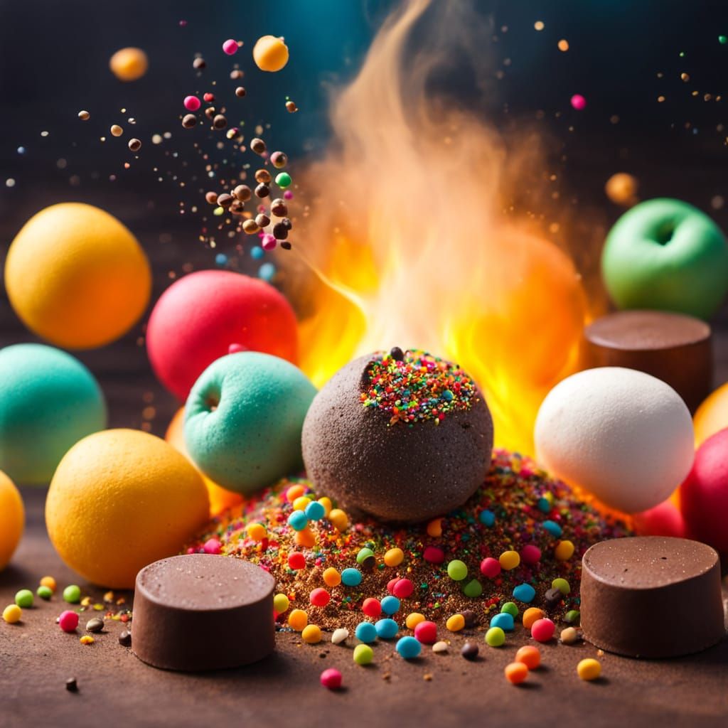 Sizzling Marshmallow Explosion in Whimsical Color