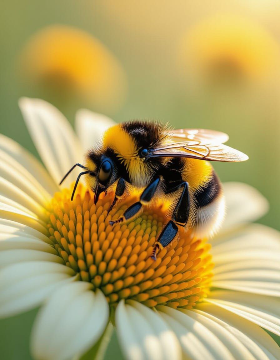 Sleeping Bumblebee Macro Portrait