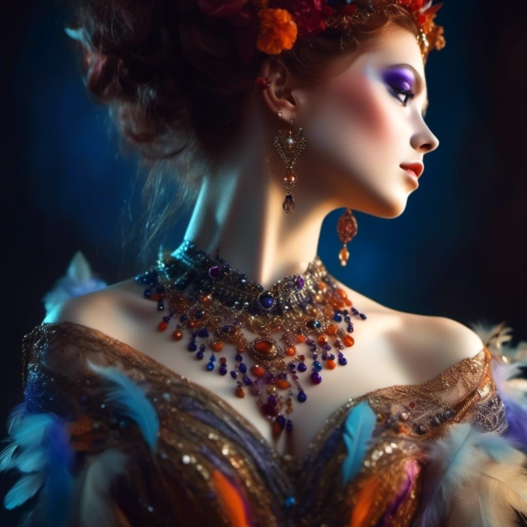 Goddess with Berries: Aurorapunk Macro Perspective