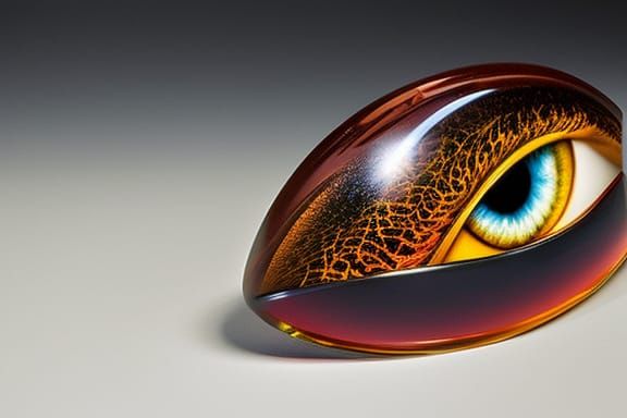 Hyperrealistic Eye of the Tiger Resin Concept Art
