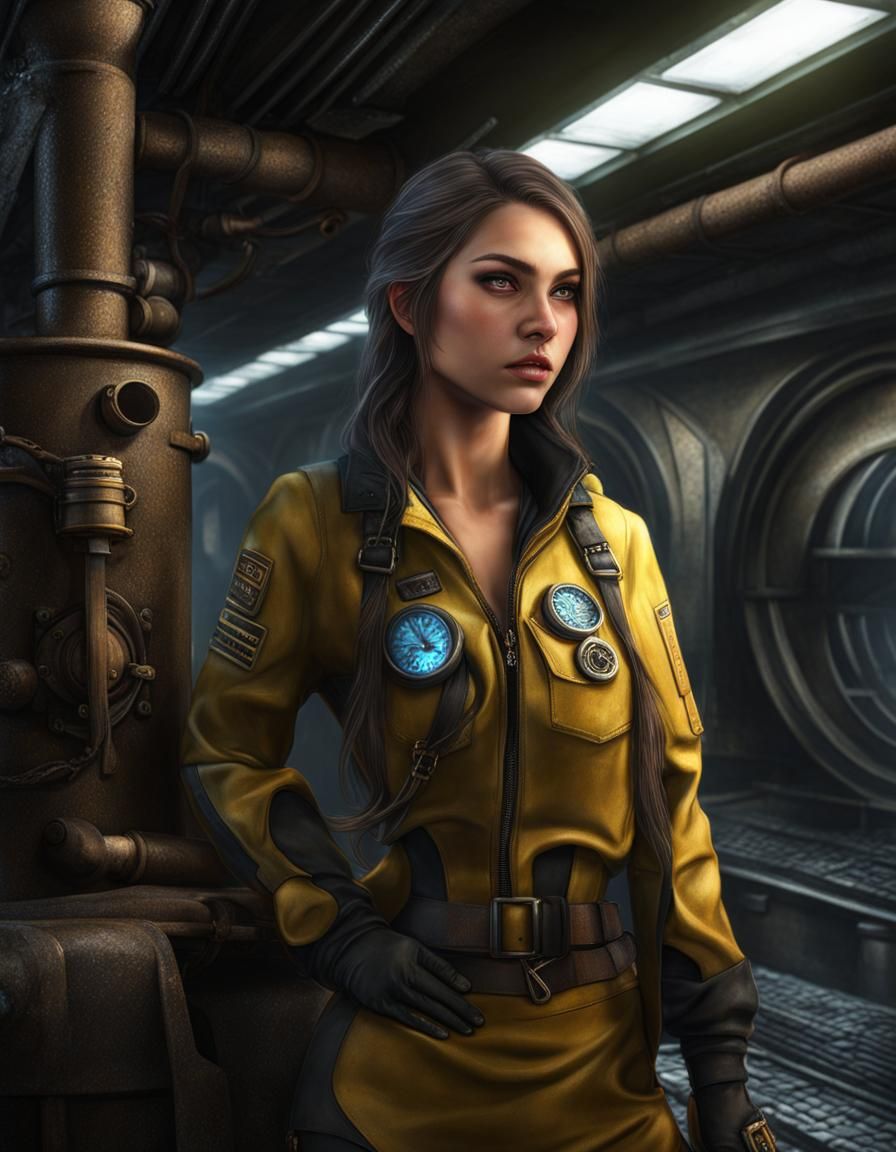Photorealistic Woman in Sewer Tunnels