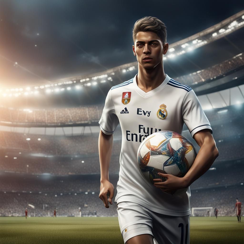 Futuristic Soccer Fan in a Disney Style