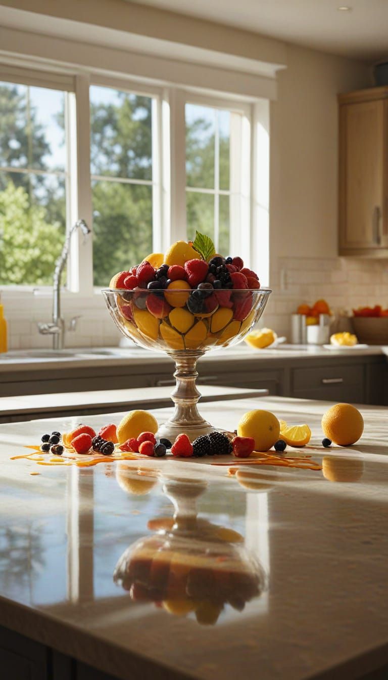 Concept Art Kitchen Island with Fruit Bowl