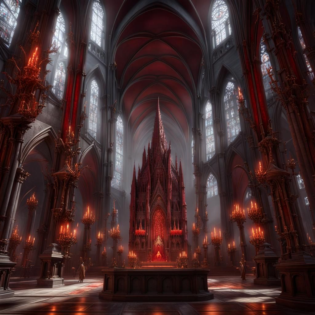 Bloodborne Cathedral Interior with Gothic Architecture