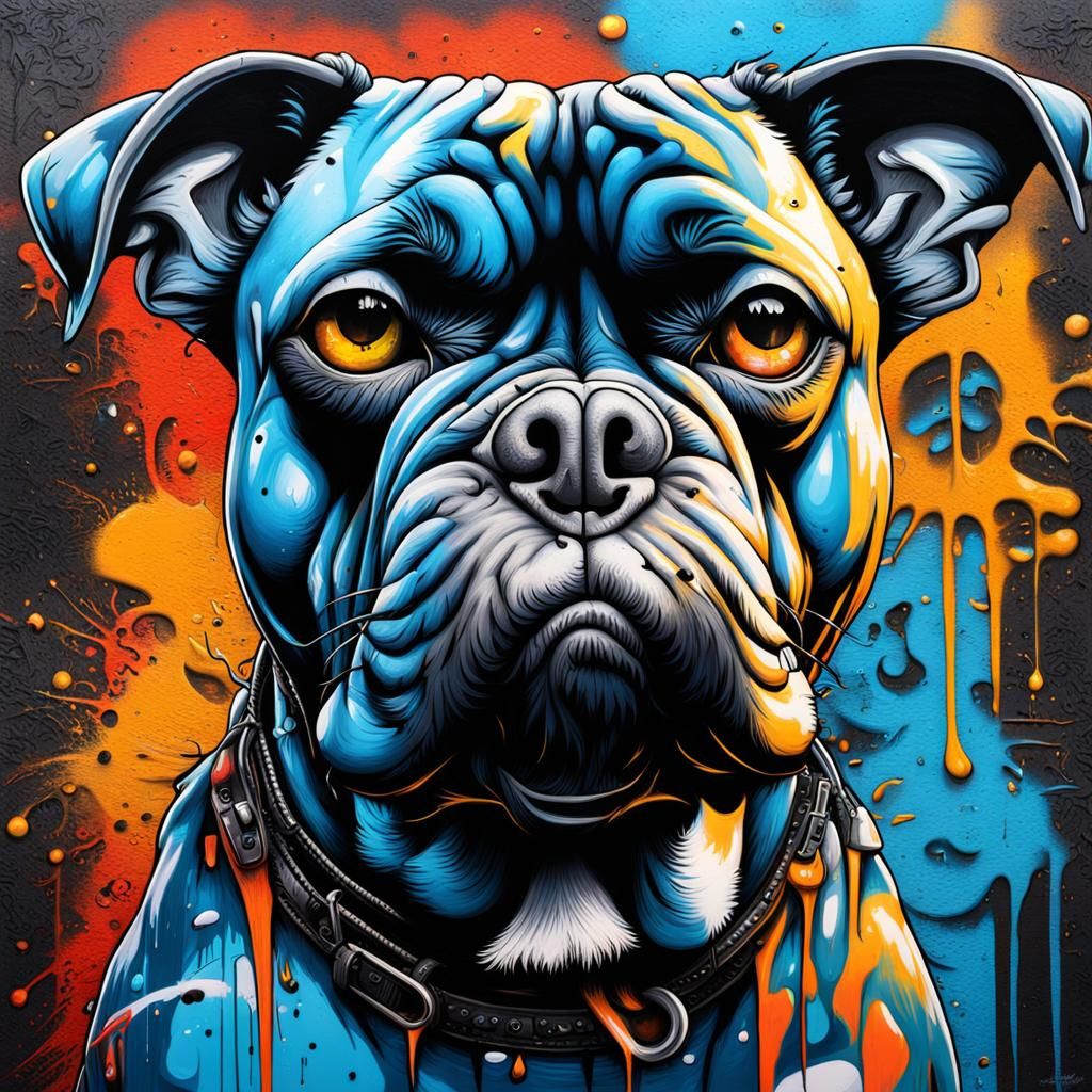 Dog in Graffiti Art Style