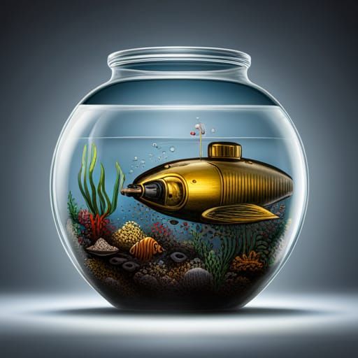 Submarine in a Jar: Hyperdetailed Digital Artwork