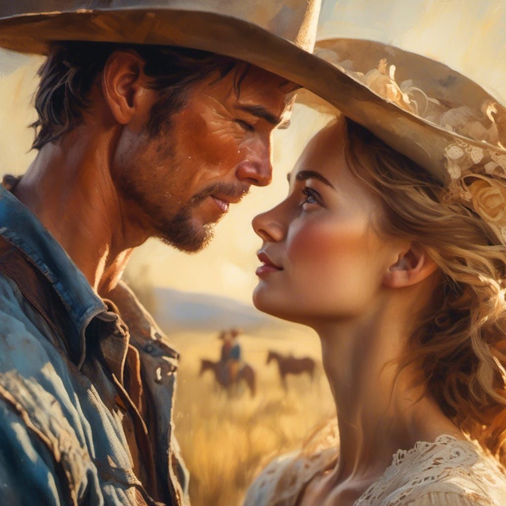 Romantic Cowboy Portrait in Golden Hour Light