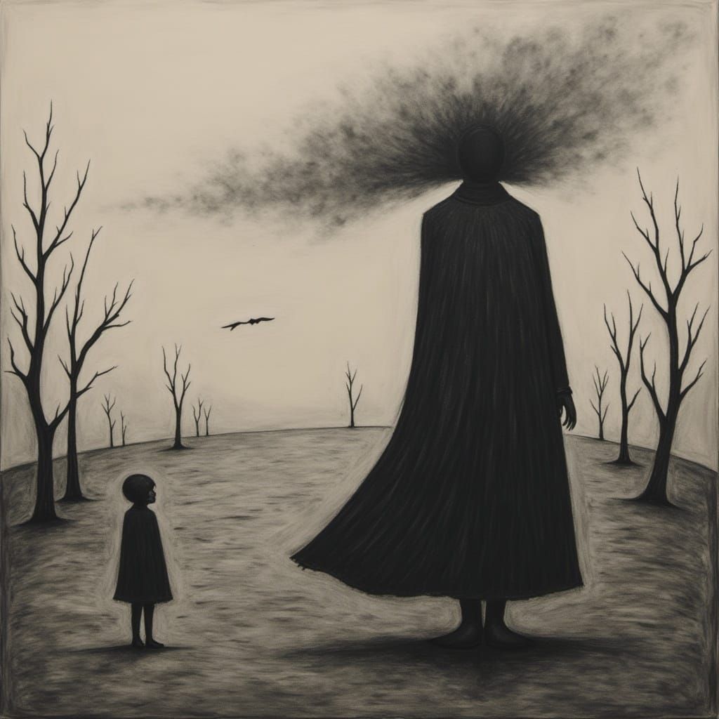 Wasteland Woman in Charcoals Flux Style