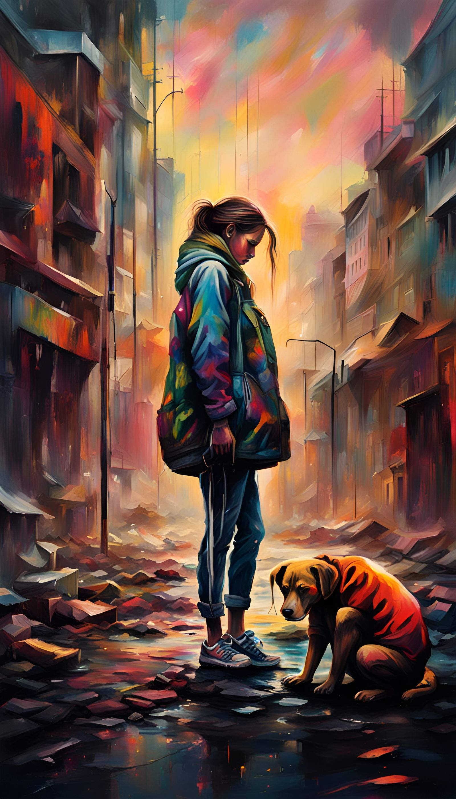 Sad Women in Graffiti Art Style