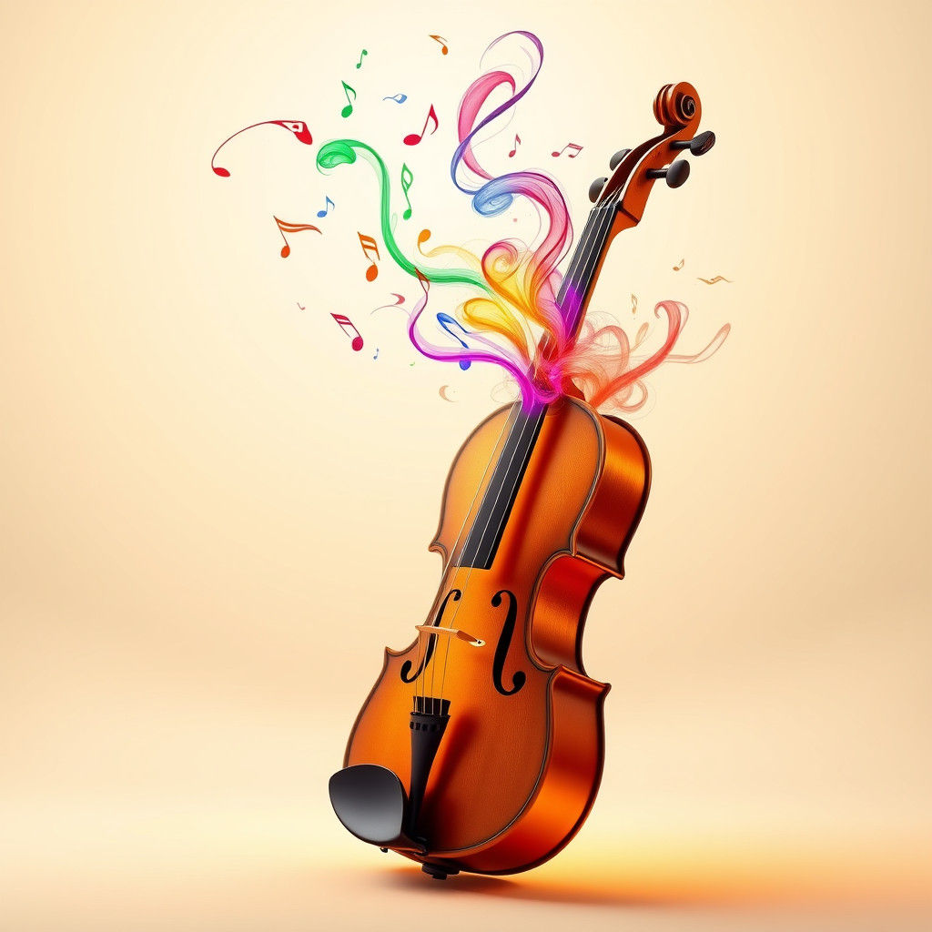Glowing Violin Creates Colorful Music