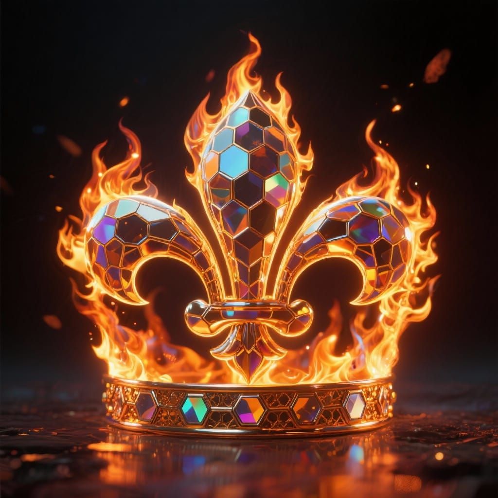 Fiery Fleur-de-Lis Crown with Selenium Echoes