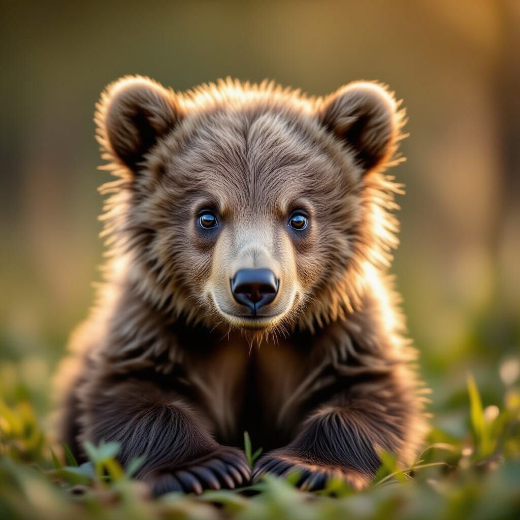 Adorable Baby Bear Studio Portrait