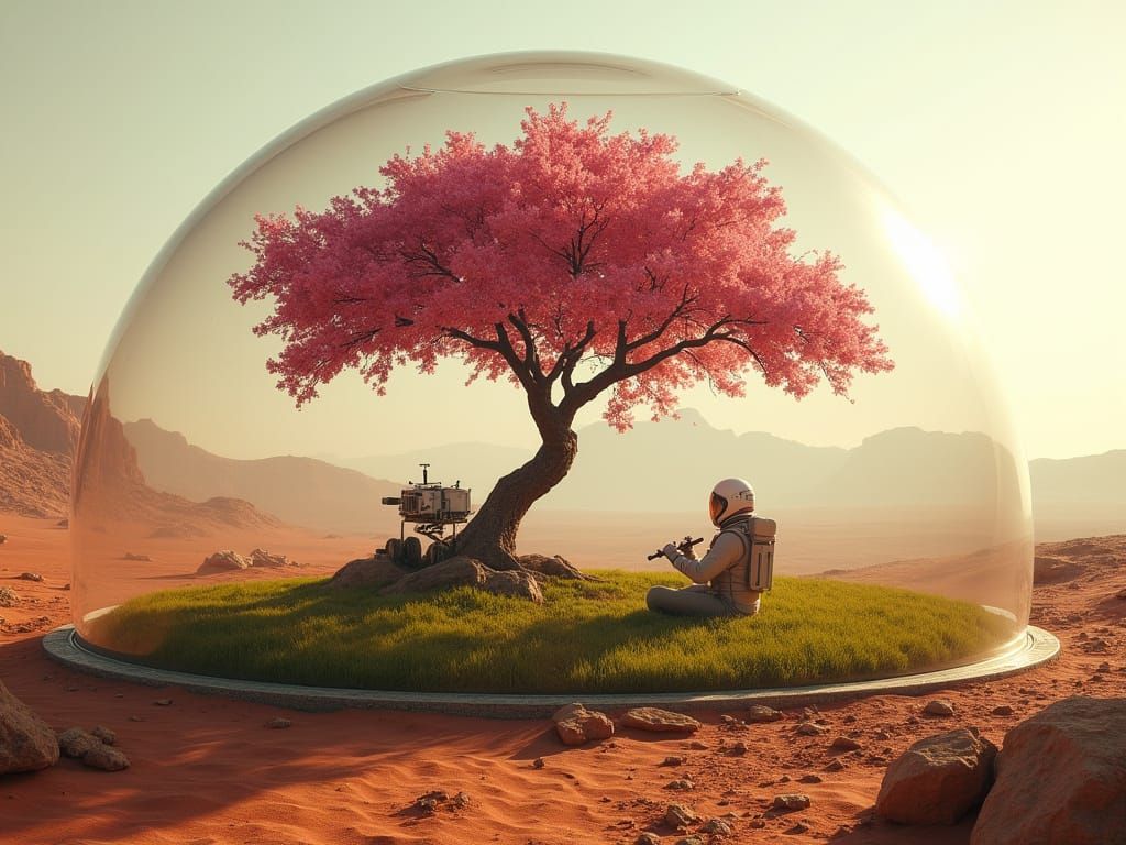 Spring in the silence of red dust