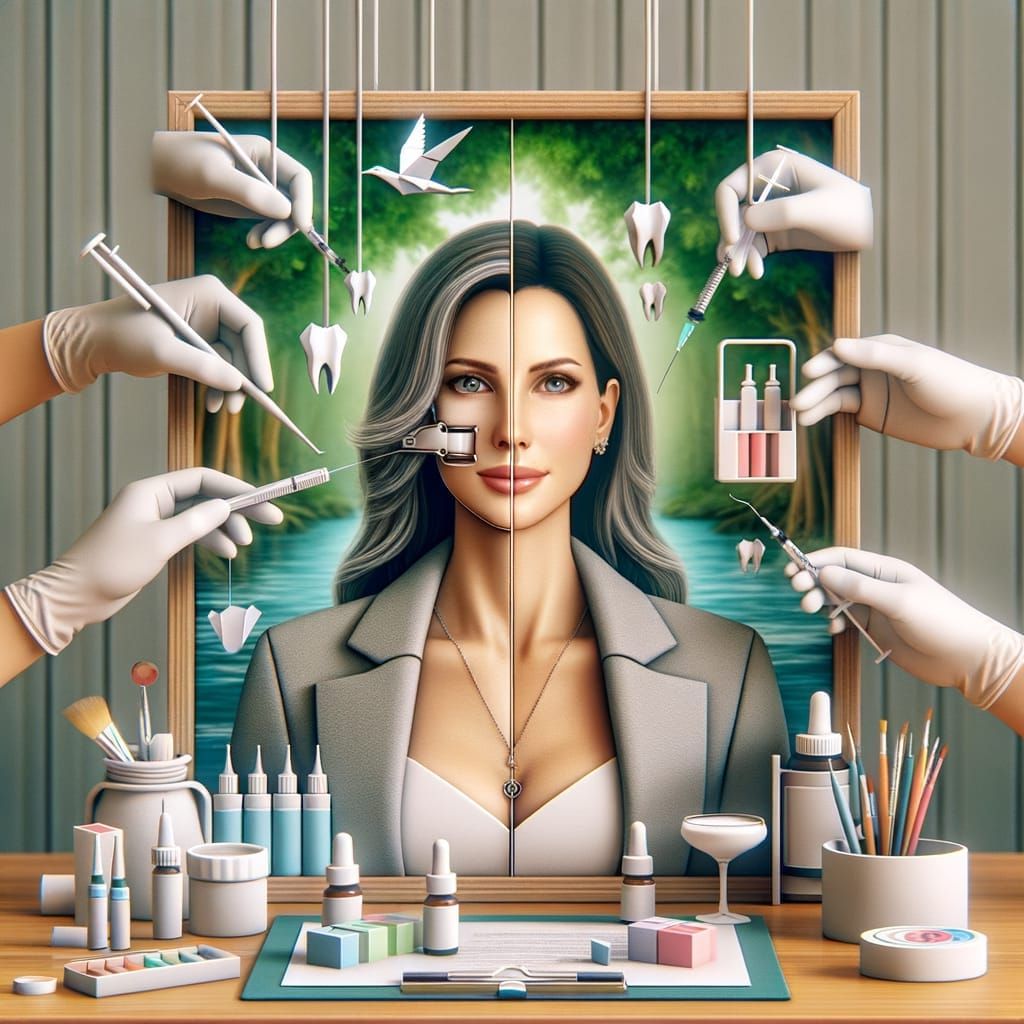 Woman in Balance: Professional Beauty Meets Serene Nature in...