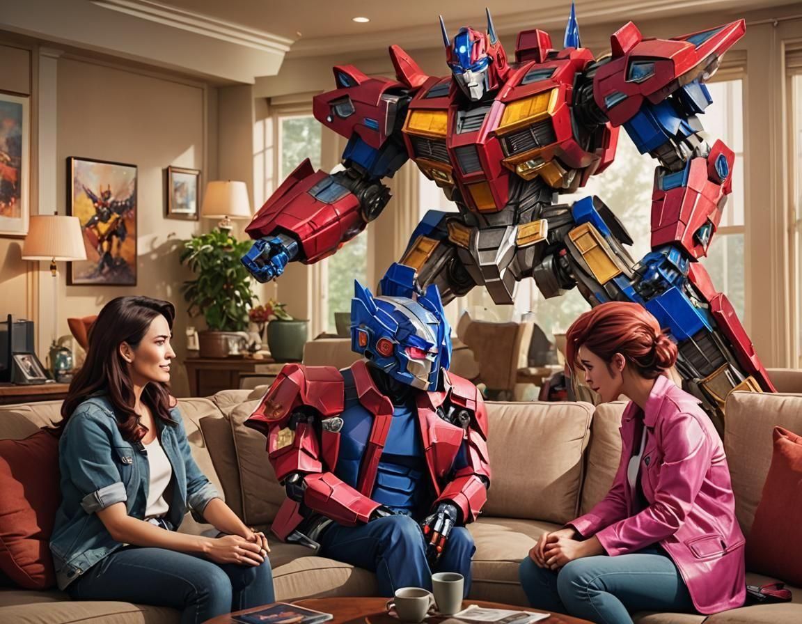 Transformers Relaxing at Home in Casual Clothing