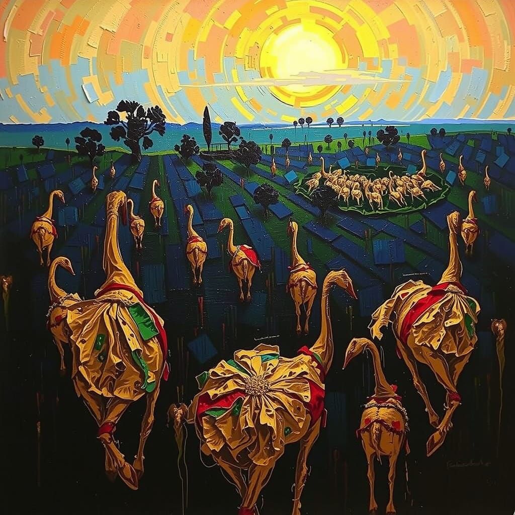 Psychedelic Landscape in Expressionist Abstract Style