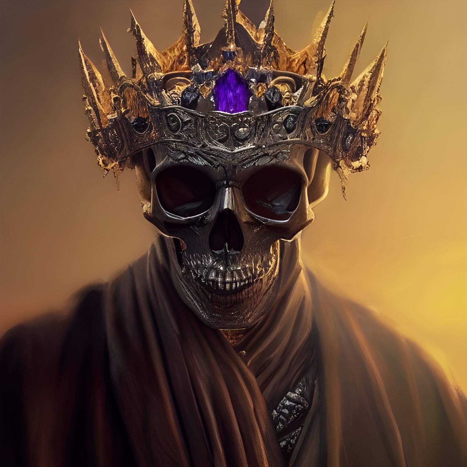 Sinister Skull King with Jeweled Crown