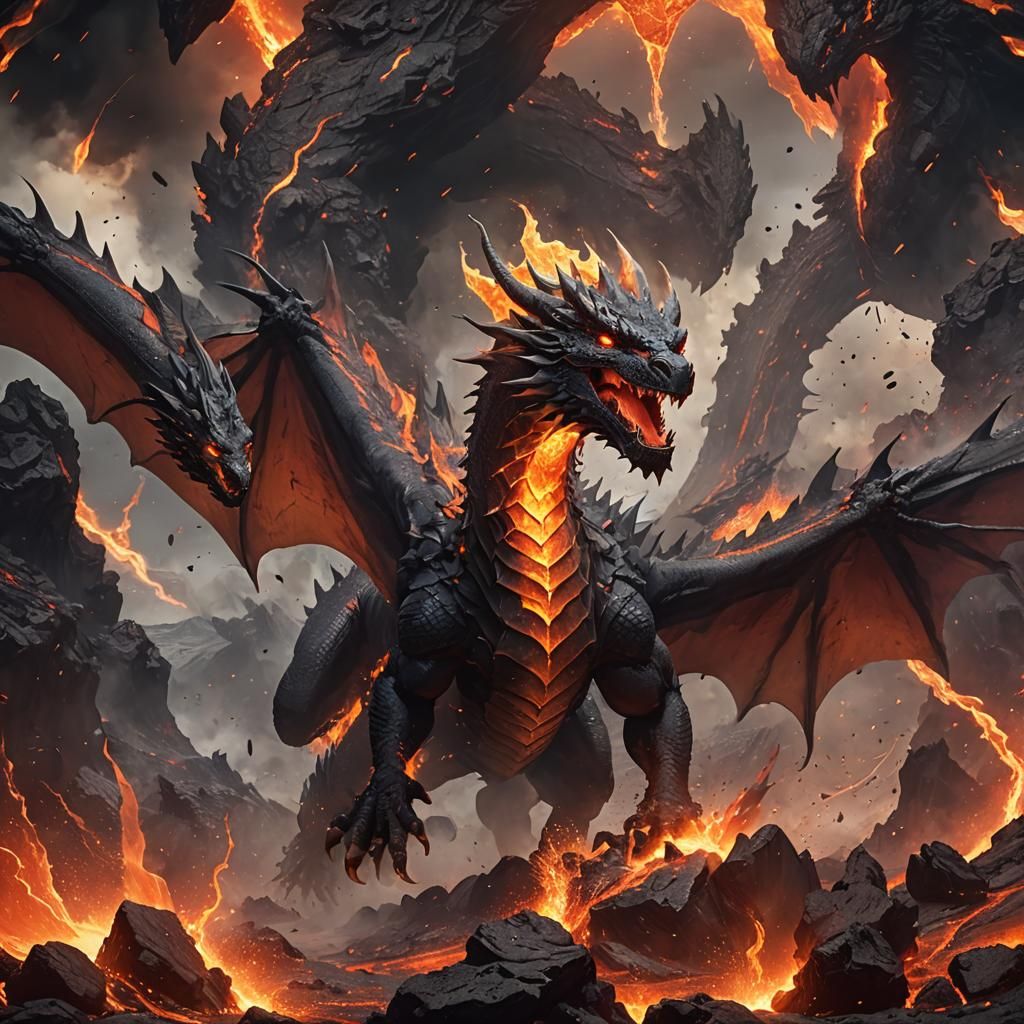 Volcanic Dragon Eruption: Anime-Inspired Concept Art