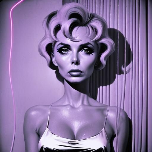 Janet Leigh 'Psycho' Scene in Synthwave Neon Style