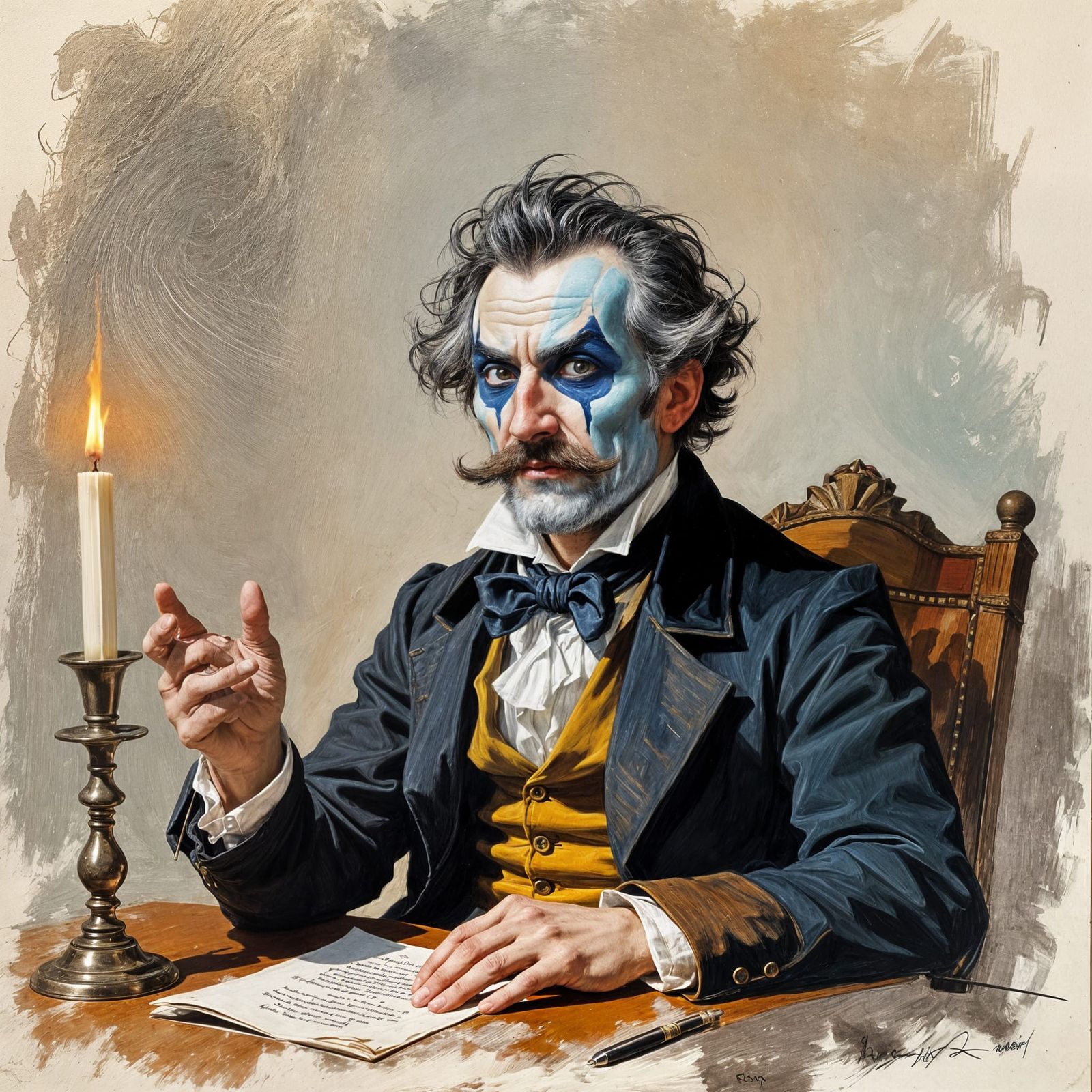 Man in Madhouse in Francisco de Goya Style