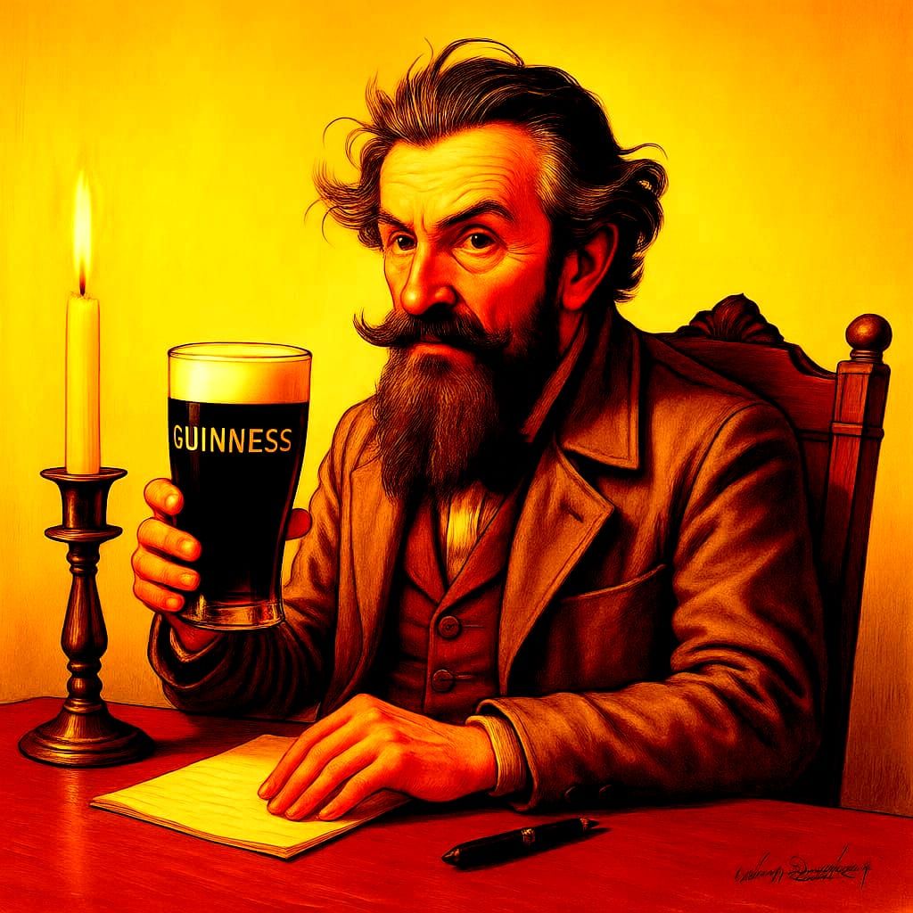 Man Lost in Thought in Goya's Madhouse Style