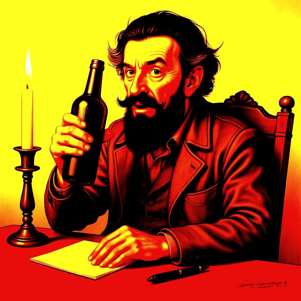 Man Lost In Thought in Goya's Madhouse Style