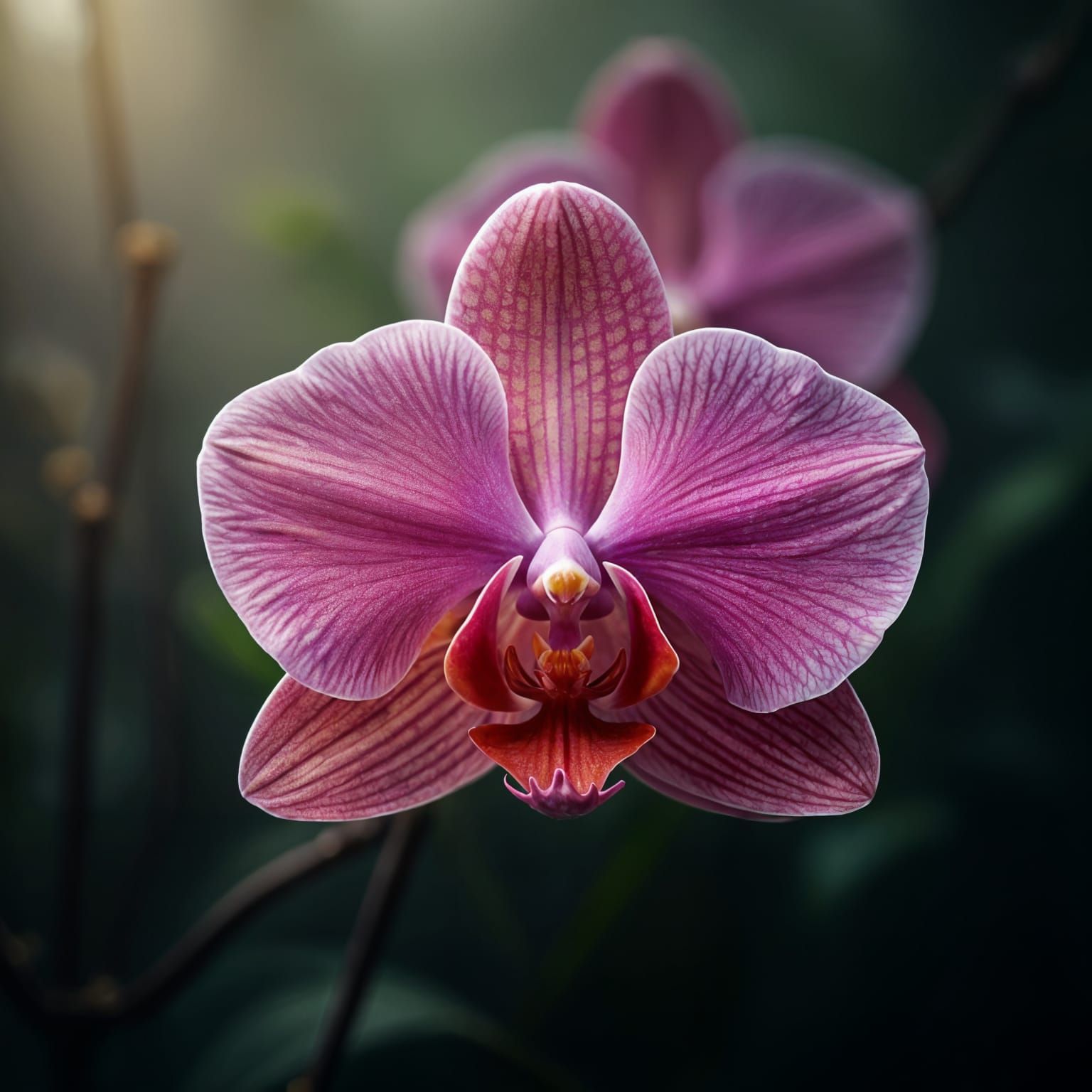 Colorful Orchid in Realistic HDR, Cinematic Film Still
