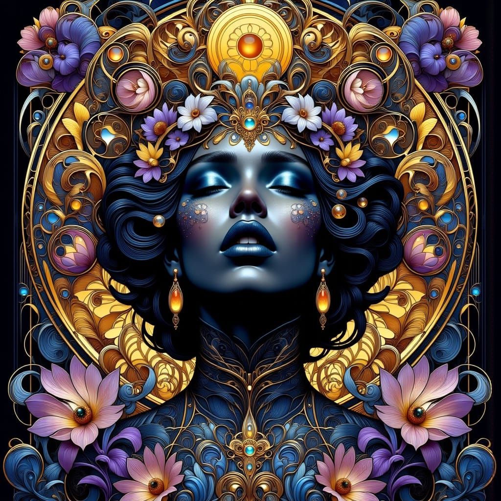 frontal view, down to top view, high resolution, black card technic, twisting our love, blue-grey, purple, yellow, amber...