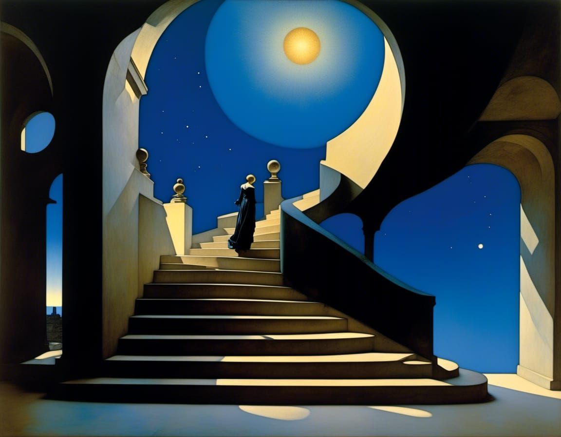 Surreal Stairway to Nowhere in Parrish Style