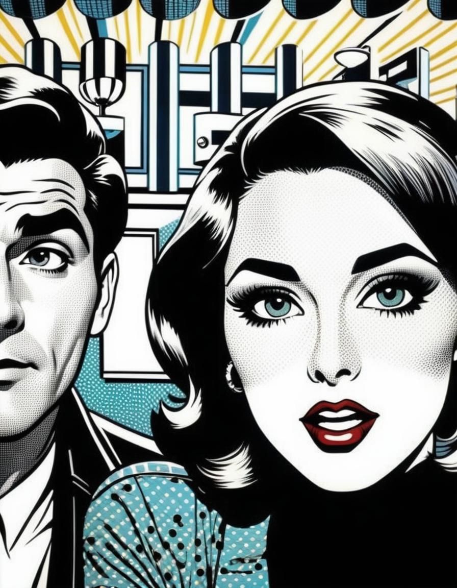 Retro Diner Couple in Pop Art Style