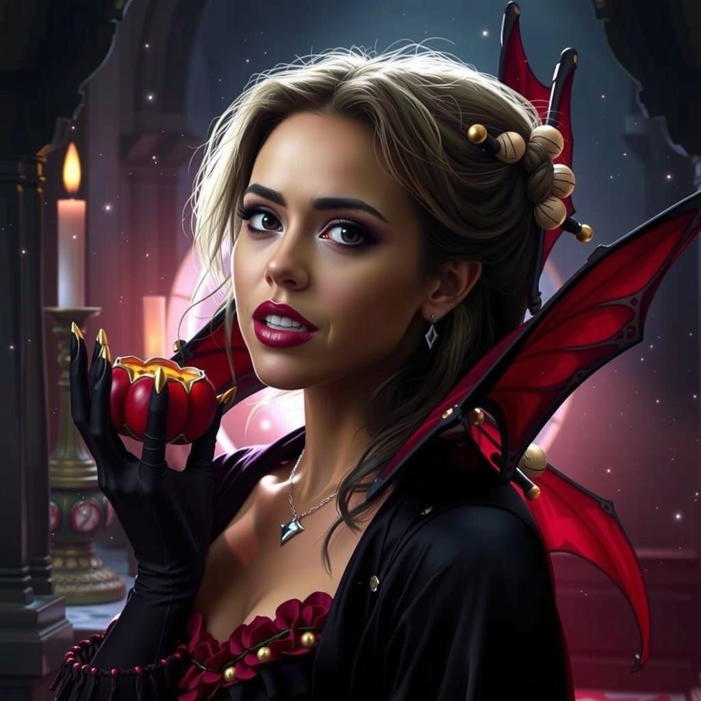 Ethereal Vampire Goddess in Mystical Beauty