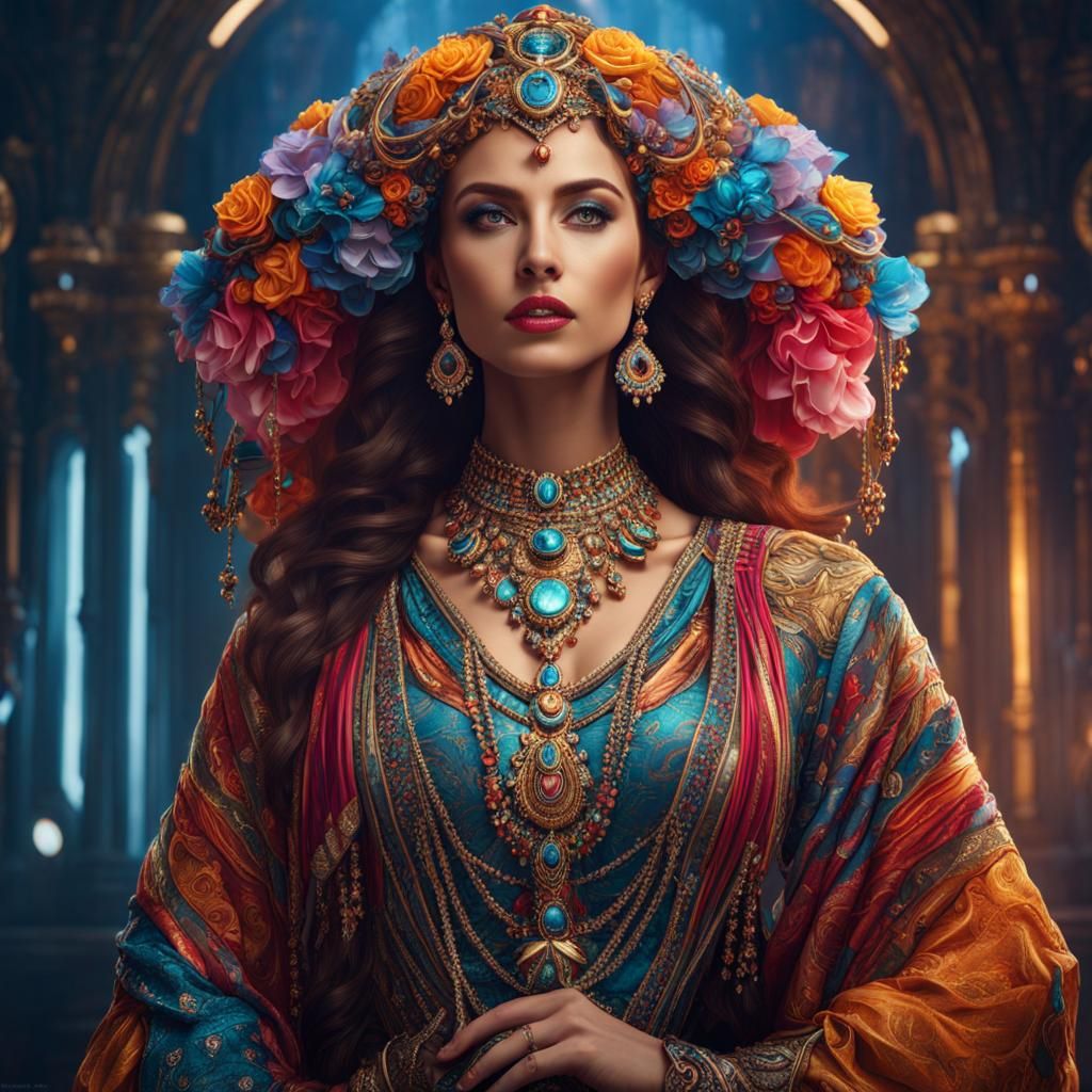 Arab Warrior Woman in Hyperrealistic Digital Art