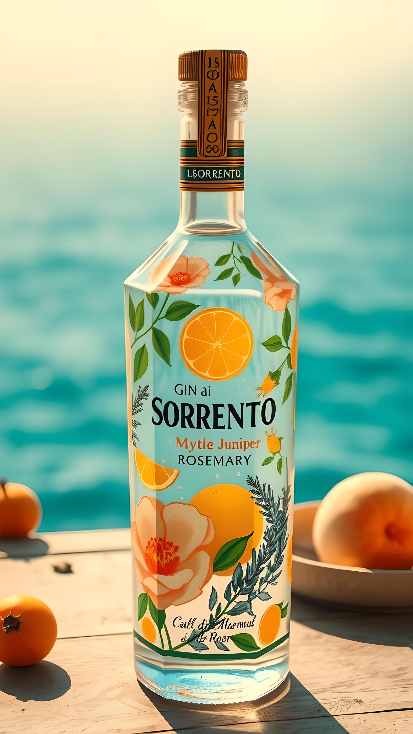 Retro Gin Bottle Advertising in 1930s Style