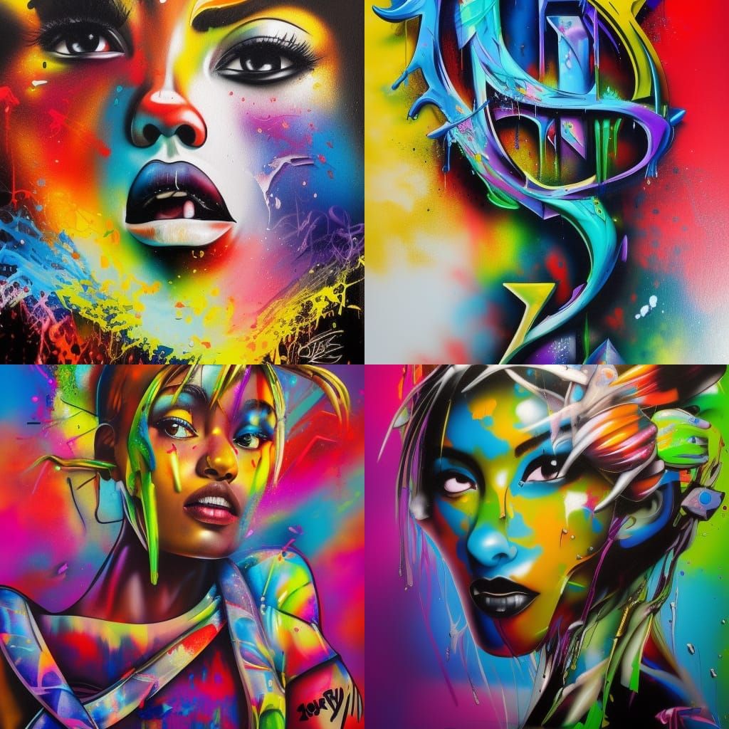 Colorful Graffiti Art in Street Art Style