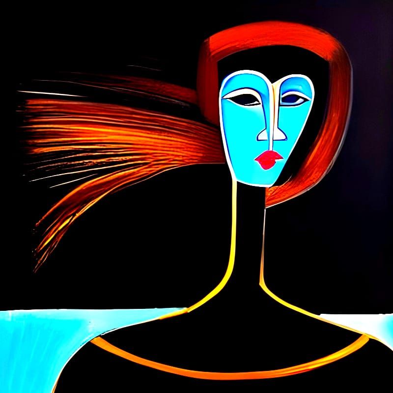 Elegant Queen in Modigliani's Style Oil Painting